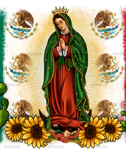 Mexican Flag Our Lady Of Guadalupe Dtf Transfer