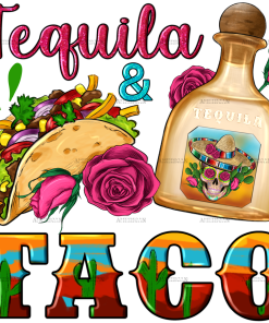 Mexican Tequila And Taco Dtf Transfer