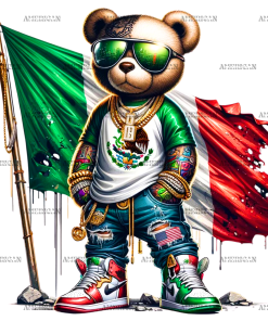 Mexico Flag Teddy DTF Transfer