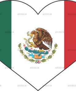 Mexico Heart Flag Dtf Transfer