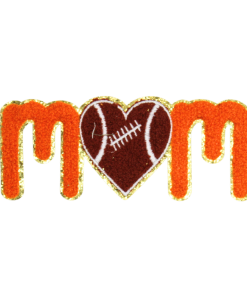 Mom Football Heart Patch (Medium/Chenille)