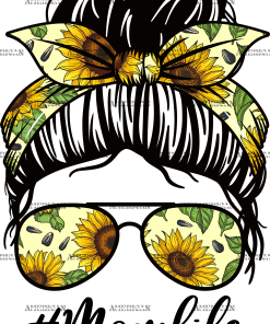 Momlife Messy Bun DTF Transfer