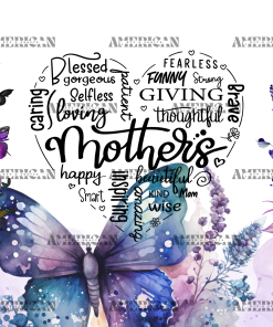 Mother Purple Butterflies UV DTF Transfer