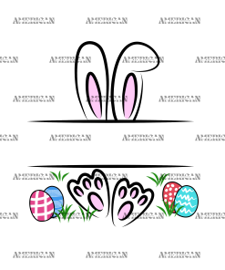 Name Frame Easter Bunny Pink DTF Transfer