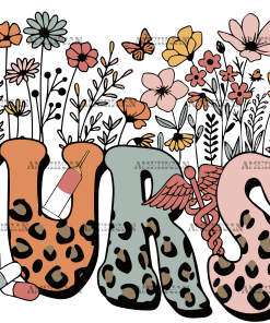 Nurse Flowers UV DTF Transfer