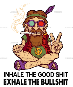 Old Hippies Dont Die Inhale The Good Shit Exhale DTF Transfer