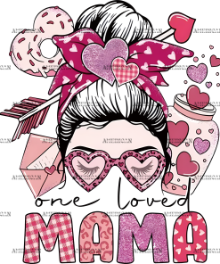 One Loved Mama Hearts DTF Transfer