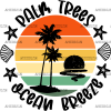 Palm Trees Ocean Breeze DTF Transfer