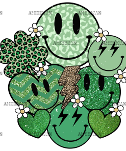 Patricks Day Smilies Retro DTF Transfer
