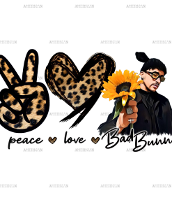 Peace Love Bad Bunny DTF Transfer