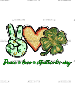 Peace Love St Patric's Day DTF Transfer