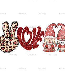 Peace Love Valentie Gnomies DTF Transfer