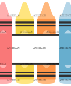 Personalized Colorful Crayons UV DTF Transfer