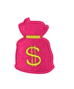 Pink Dollar Bag Patch (Small/Embroidery)