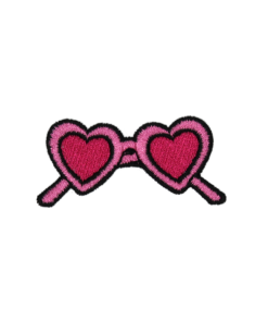Pink Heart Sunglasses Patch (Small/Embroidery)