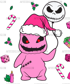 Pink Evil Christmas UV DTF Transfer