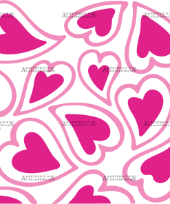 Pink Groovy Hearts UV DTF Transfer
