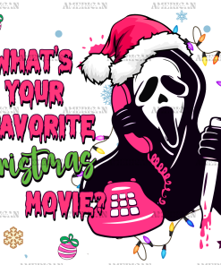 Pink Halloween Christmas Movie UV DTF Transfer