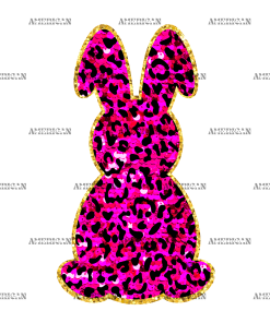 Pink Leopard Bunny DTF Transfer