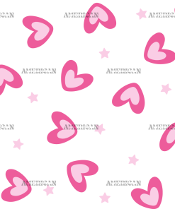 Pink Retro Hearts UV DTF Transfer
