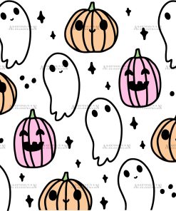 Pumpkin And Ghost UV DTF Transfer