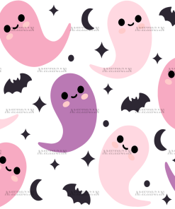 Purple Pink Ghost UV DTF Transfer