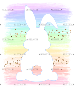 Rainbow Shade Bunny DTF Transfer