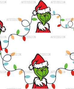 Red Hat Grinch Lights UV DTF Transfer