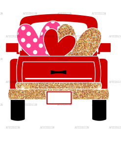 Red Heart Truck DTF Transfer