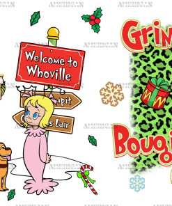 Red Whoville Grinch UV DTF Transfer