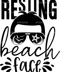 Resting Beach Face-3 DTF Transfer