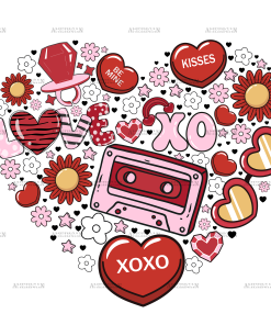 Retro Valentines Day Heart DTF Transfer