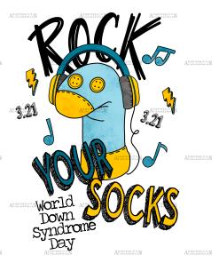 Rock Your Socks World Down Syndrome Day DTF Transfer