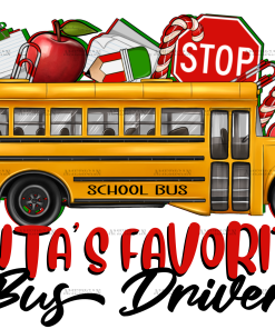 Santas Favorite Bus Driver DTF Transfer