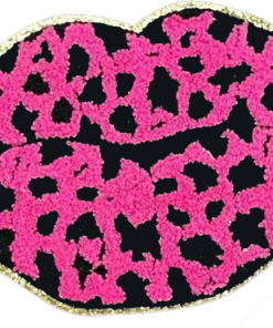 Pink And Black Lips Patch (Large/Chenille)