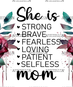 She Is Mom Roses UV DTF Transfer