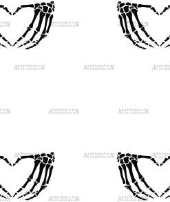 Skeleton Hand Heart UV DTF Transfer