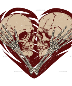 Skeleton Skull Kisses DTF Transfer