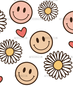 Smily Flowers UV DTF Transfer