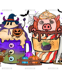 Spooky Coffee UV DTF Transfer