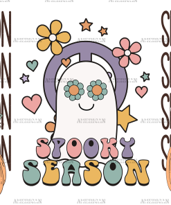 Spooky Season Flower UV DTF Transfer