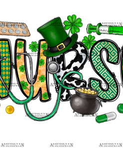 St.Patricks Day Nurse DTF Transfer