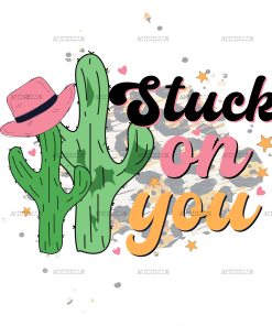 Stuck On You Cactus Hat DTF Transfer