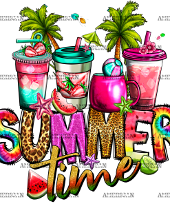 Summer Time Drinks  DTF Transfer