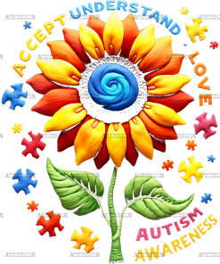 Sunflower Autism Awareness-1 DTF Transfer