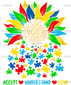 Sunflower Autism Awareness-3 DTF Transfer