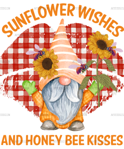 Sunflower Wishes Honey Bee Kisses DTF Transfer