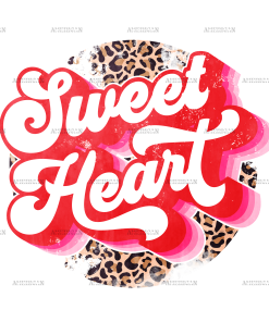 Sweet Heart Retro Grunge Circle DTF Transfer