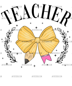 Teacher Bow DTF Transfer