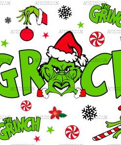 The Red Grinch UV DTF Transfer